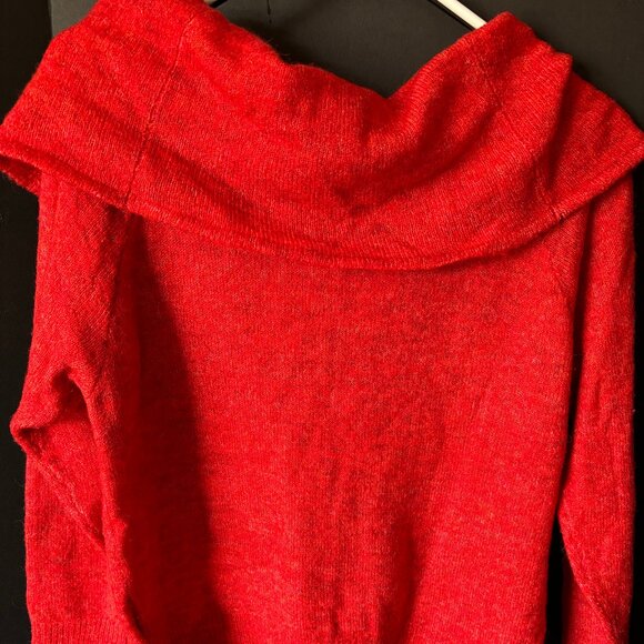 Divided H&M Sweater Red Cowel Neck Cropped Small - Picture 4 of 4